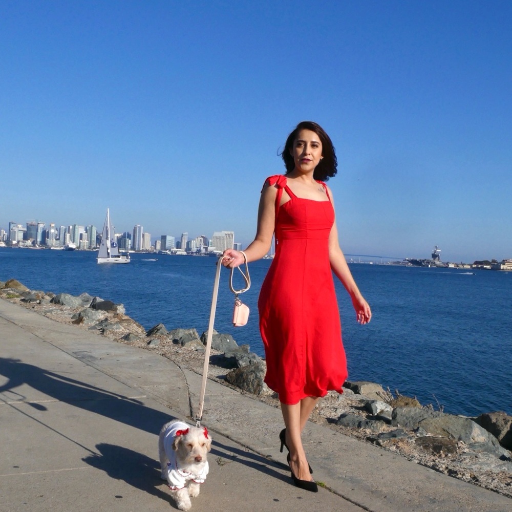 RIHOAS Red Midi Dress